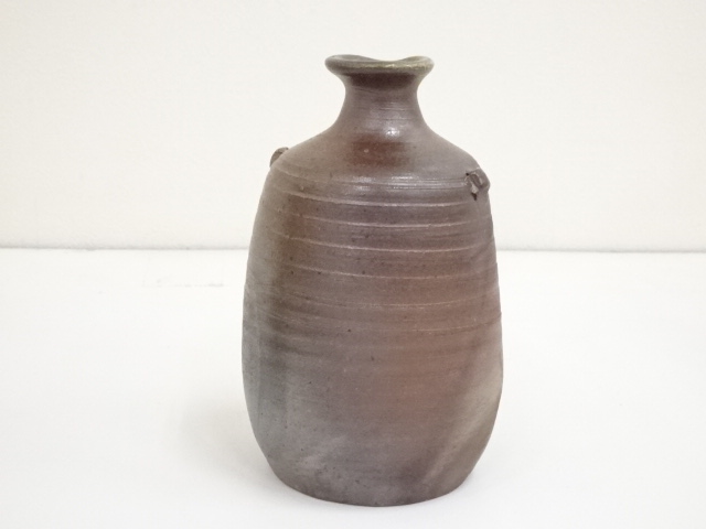 備前焼　耳付き花瓶　花入れ　時代物　合わせ箱　茶道具　骨董品、美術品 備前焼 耳付き花瓶 花入れ 時代物 合わせ箱 茶道具 骨董品、美術品